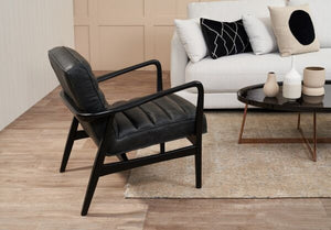 Tyler Black Leather Armchair