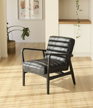Tyler Black Leather Armchair