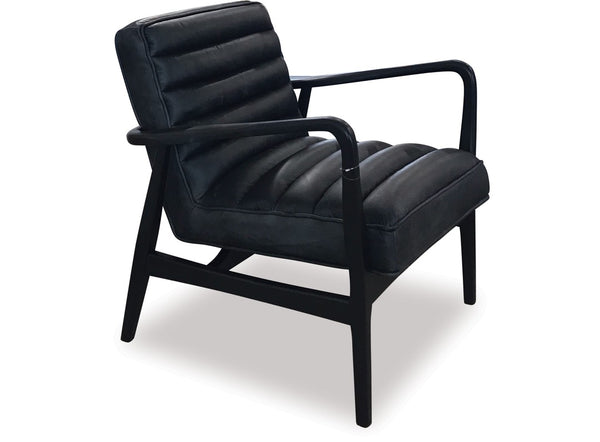 Tyler Black Leather Armchair