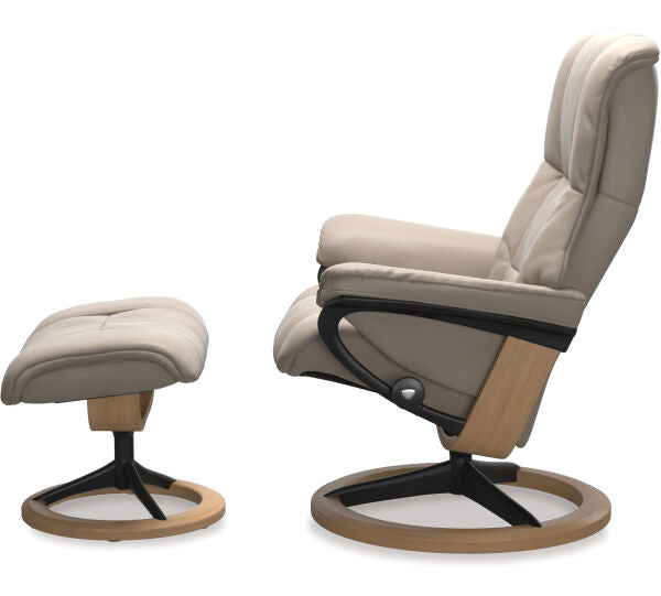 Stressless Mayfair Leather Large Recliner Signature Base - Paloma Mushroom