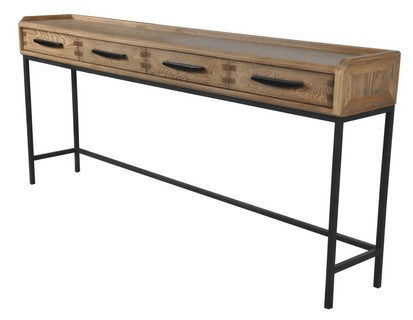 Oak/Metal Hall Table